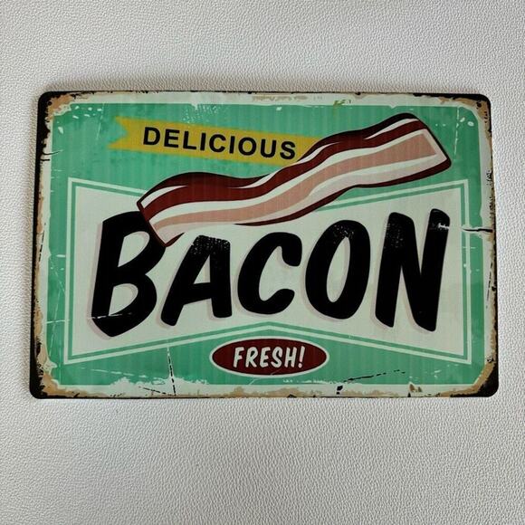 Kitchen Bacon Metal Sign Home Decor NEW Gift FAST SHIP - Picture 1 of 2